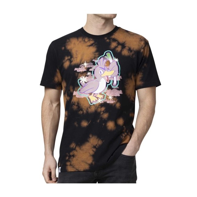 Farfetch'd Pokémon Take Flight Brown & Tan Tie-Dye Relaxed Fit Crew Neck T-Shirt - Adult