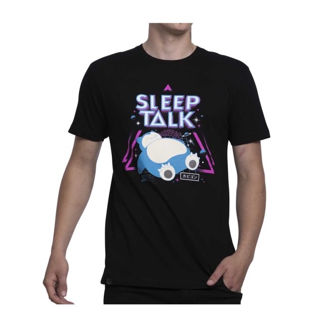 Snorlax Pokémon Greatest Hits Black Relaxed Fit Crew Neck T-Shirt - Adult