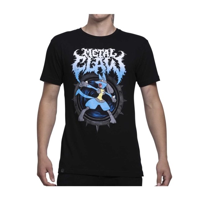Lucario Pokémon Greatest Hits Black Relaxed Fit Crew Neck T-Shirt - Adult