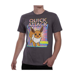 Eevee Pokémon Greatest Hits Gray Relaxed Fit Crew Neck T-Shirt - Adult