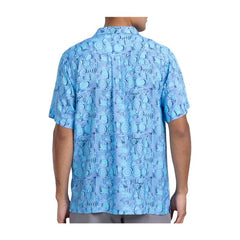 Pokémon Tropical Slowpoke, Shellder & Ditto Spirals Light Blue Tropical Shirt - Men