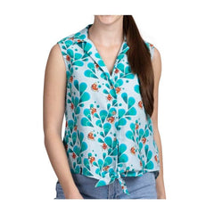 Pokémon Tropical Magikarp Light Blue Sleeveless Tropical Shirt - Women