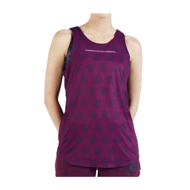Pokémon Center × Craft: Gengar Faun Burgundy Open-Back Singlet - Women