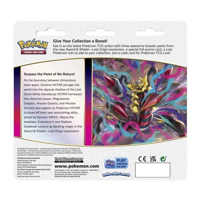 Pokémon TCG: Sword & Shield-Lost Origin 3 Booster Packs, Coin & Regigigas Promo Card