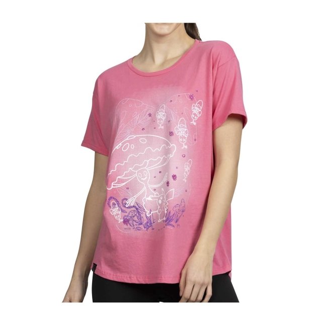 Pikachu & Shiinotic Pokémon Nature: Spring Pink Crew Neck T-Shirt - Women