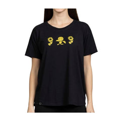 Pikachu & Sunflora Pokémon Nature: Spring Black Crew Neck T-Shirt - Women