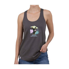 Espeon & Umbreon Summer Fun Dark Gray Fitted Racerback Tank Top - Women