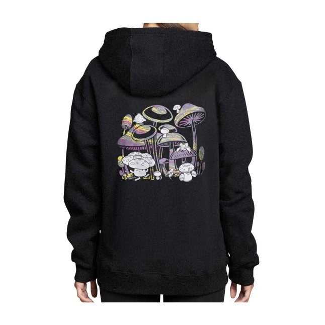 Mushroom Forest Pokémon Nature: Fall Charcoal Relaxed Fit Zip-Up Hoodie - Adult
