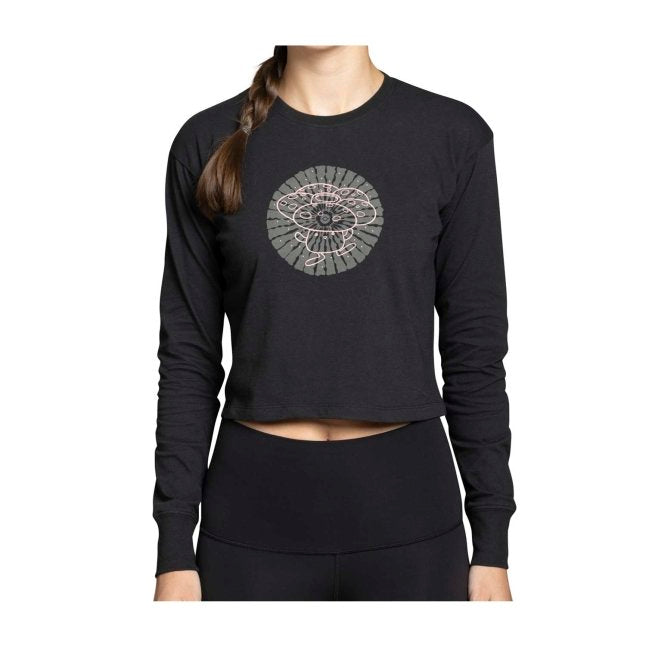 Pikachu, Shiinotic & Friends Pokémon Nature: Fall Black Heavyweight Crop Long-Sleeve Shirt - Women