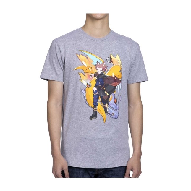 Lance Pokémon Trainers Heather Gray Relaxed Fit Crew Neck T-Shirt - Adult