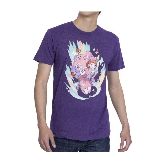 Pokémon Center Lady Pokémon Trainers Purple Relaxed Fit Crew Neck T-Shirt - Adult