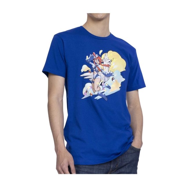 Skyla Pokémon Trainers Blue Relaxed Fit Crew Neck T-Shirt - Adult