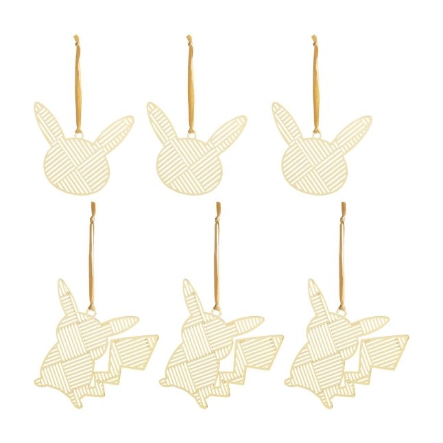 Pikachu Pokémon Winter Wonders Flat Brass Ornaments (6-Pack)