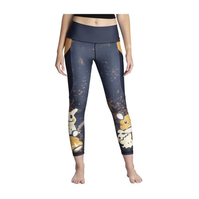 Dedenne & Mimikyu Black 7/8 Length Leggings - Adult