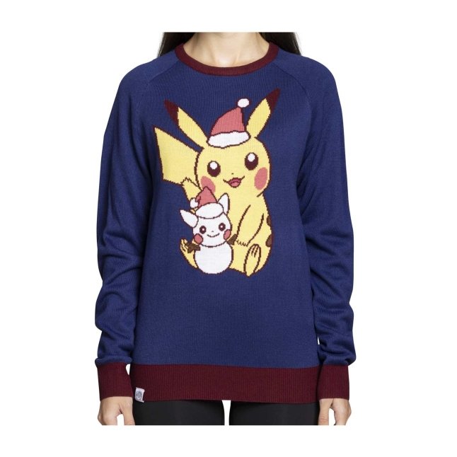 Pikachu Holiday Friend Navy Knit Sweater - Adult