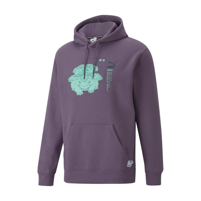 PUMA × Pokémon: Venusaur Purple Charcoal Fleece Pullover Hoodie - Adult