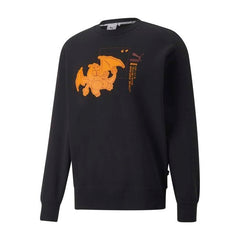 PUMA × Pokémon: Charizard Puma Black Fleece Relaxed Fit Crew Neck Sweatshirt - Adult
