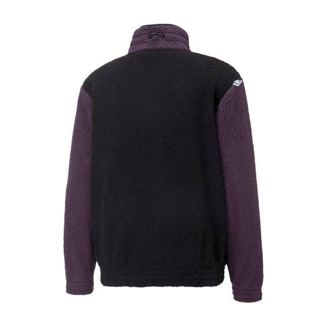 PUMA × Pokémon: Pikachu Puma Black & Purple Faux Shearling Jacket - Adult