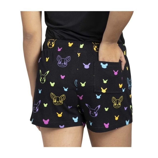 Pikachu & Yamper Electric Pals Black Sleep Shorts - Women