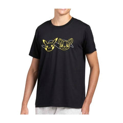 Pikachu & Yamper Electric Pals Black Relaxed Fit Crew Neck T-Shirt - Men