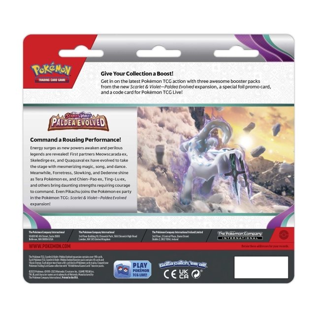 Pokémon TCG: Scarlet & Violet-Paldea Evolved 3 Booster Packs & Varoom Promo Card
