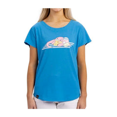 Pikachu & Slowpoke Pokémon Summer Days Blue Scoop Neck T-Shirt - Women