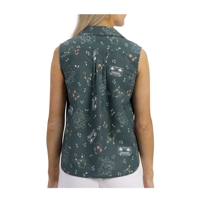 Pokémon Tropical Pikachu, Jigglypuff & Ludicolo Party Sleeveless Tropical Shirt - Women