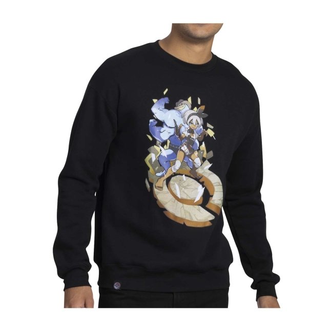 Bea Pokémon Trainers Black Oversize Drop-Shoulder Crew Neck Sweatshirt - Adult