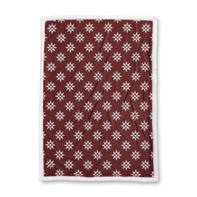 Pikachu Snowflakes Pokémon Winter Wonders Red Faux Shearling Throw Blanket