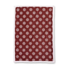 Pikachu Snowflakes Pokémon Winter Wonders Red Faux Shearling Throw Blanket