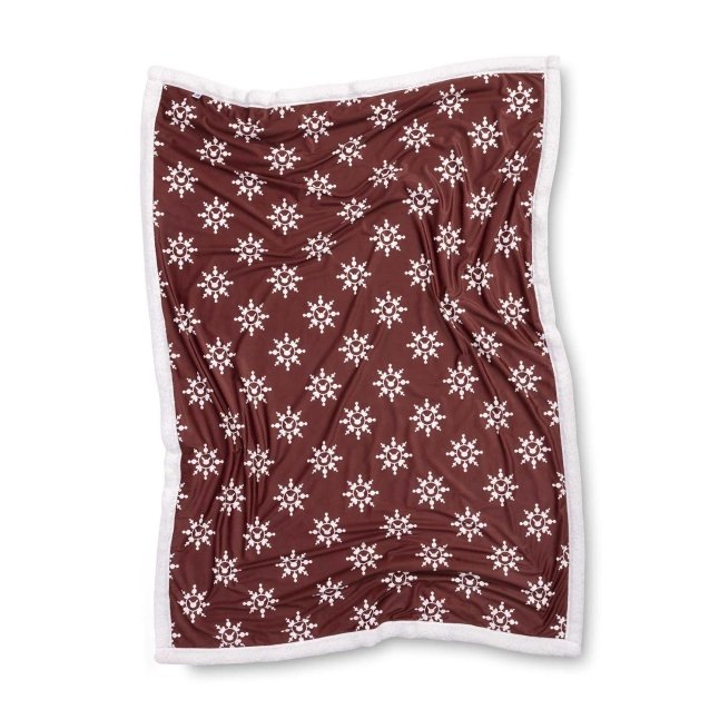 Pikachu Snowflakes Pokémon Winter Wonders Red Faux Shearling Throw Blanket