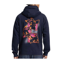 Pikachu Neon Pokémon Active Navy, Pink & Orange Midweight Zip-Up Hoodie - Adult