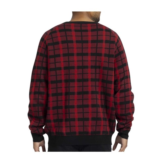 Pikachu Red & Black Plaid Knit Sweater - Adult