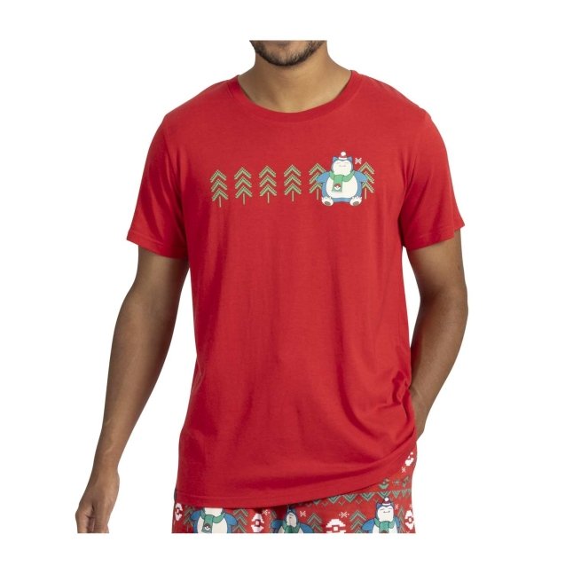 Snorlax Restful in Red T-Shirt - Men