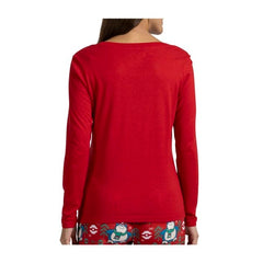 Snorlax Restful in Red Scoop Neck Long-Sleeve T-Shirt - Women