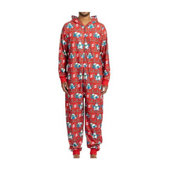 Snorlax Restful in Red Hooded One-Piece Pajamas - Adult