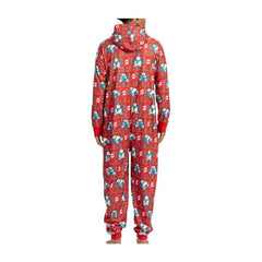 Snorlax Restful in Red Hooded One-Piece Pajamas - Adult