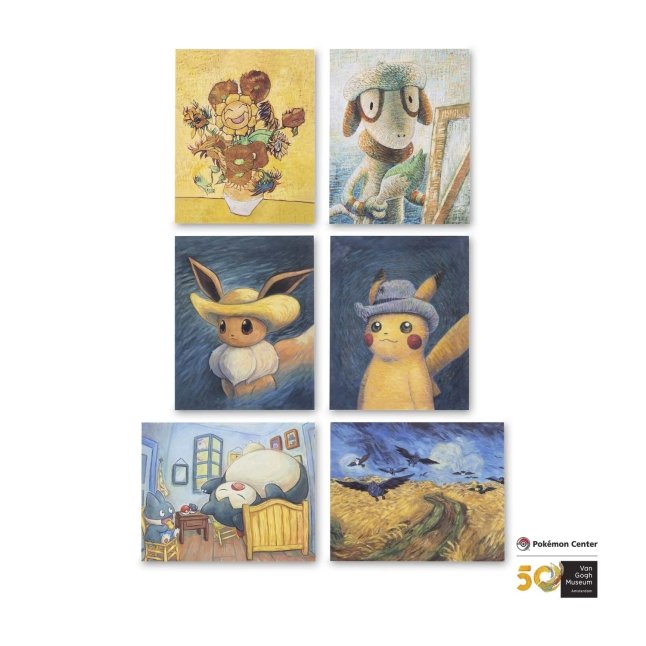 Pokémon Center × Van Gogh Museum: Pokémon Inspired by Paintings from the Van Gogh Museum Collection Posters (6-Pack)