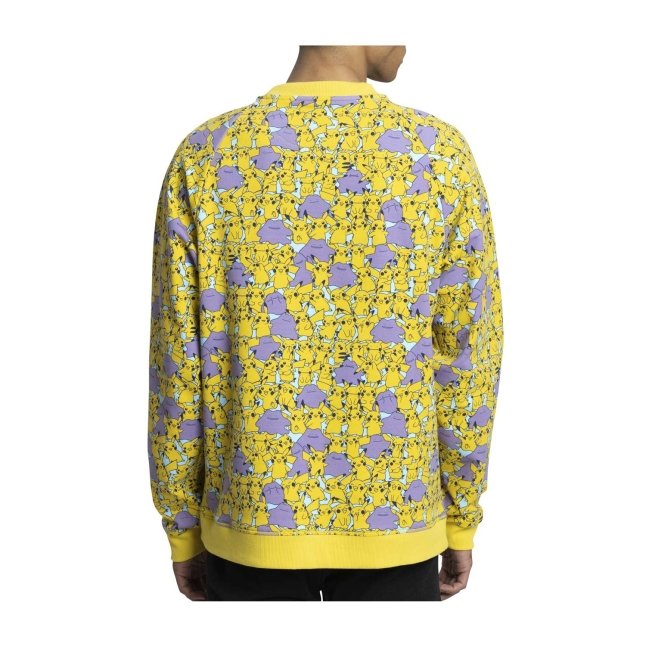 Pikachu & Ditto Pokémon Lounge Yellow Crew Neck Sweatshirt - Adult