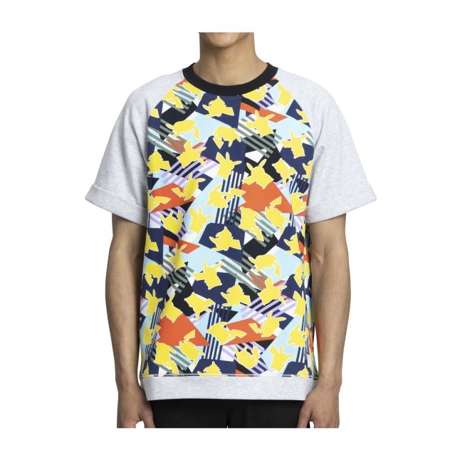 Pikachu Mix Pokémon Lounge Gray Short-Sleeve Sweatshirt - Adult