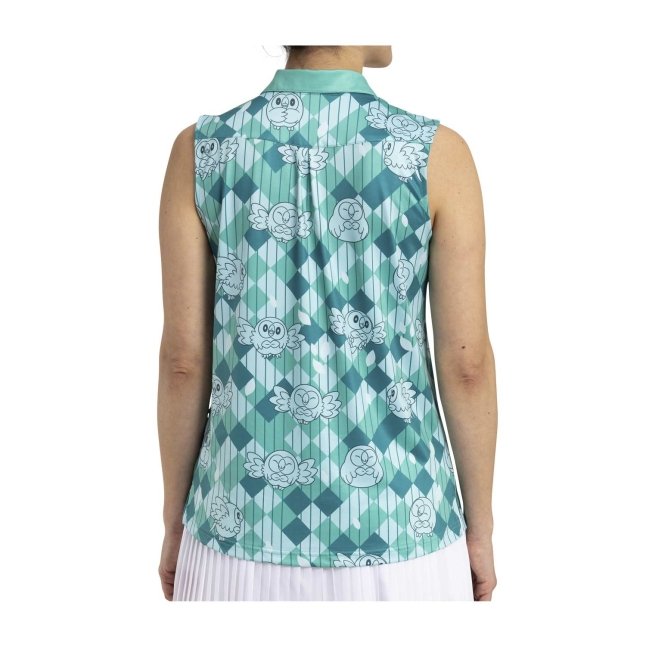 Rowlet Pokémon Clubhouse Green Sleeveless Polo Shirt - Women