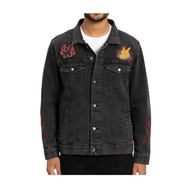 Charizard Black Denim Jacket - Adult