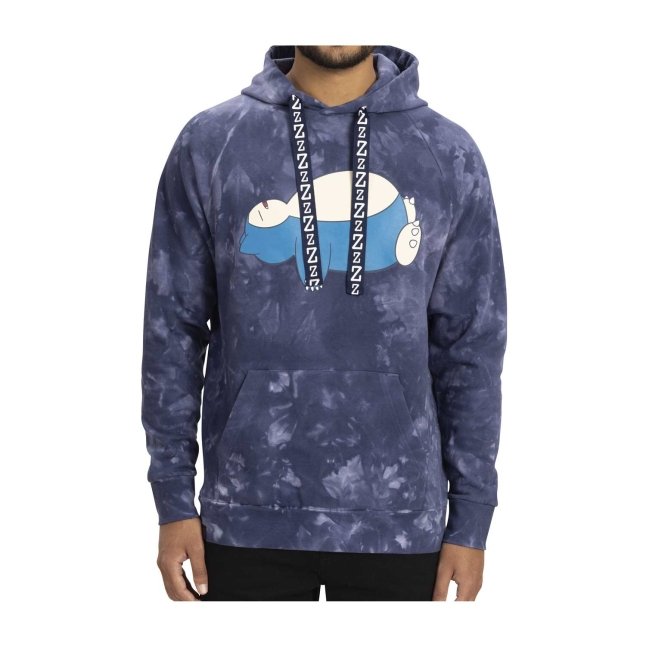 Snorlax Blue Mineral-Wash Pullover Hoodie - Adult