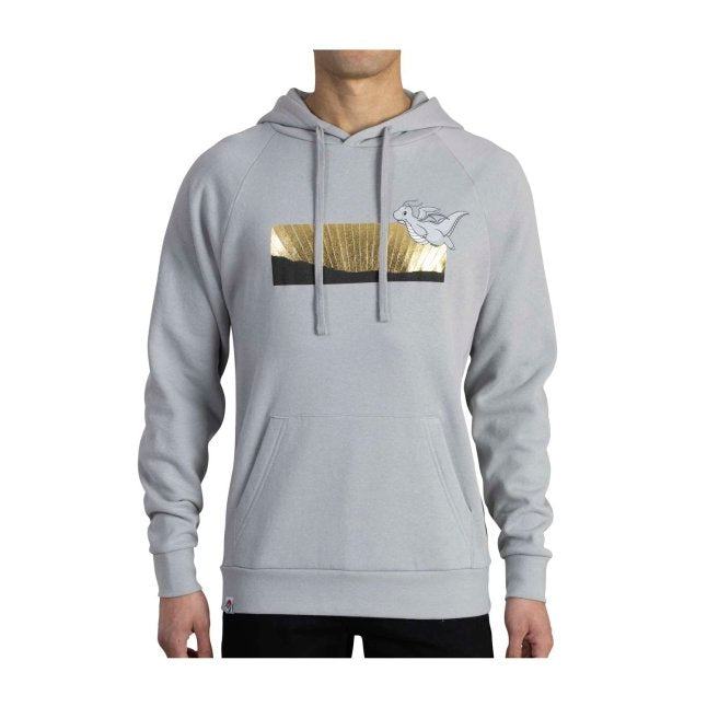 Dragonite Powerhouse Pokémon Sleek Light Gray Pullover Hoodie - Adult