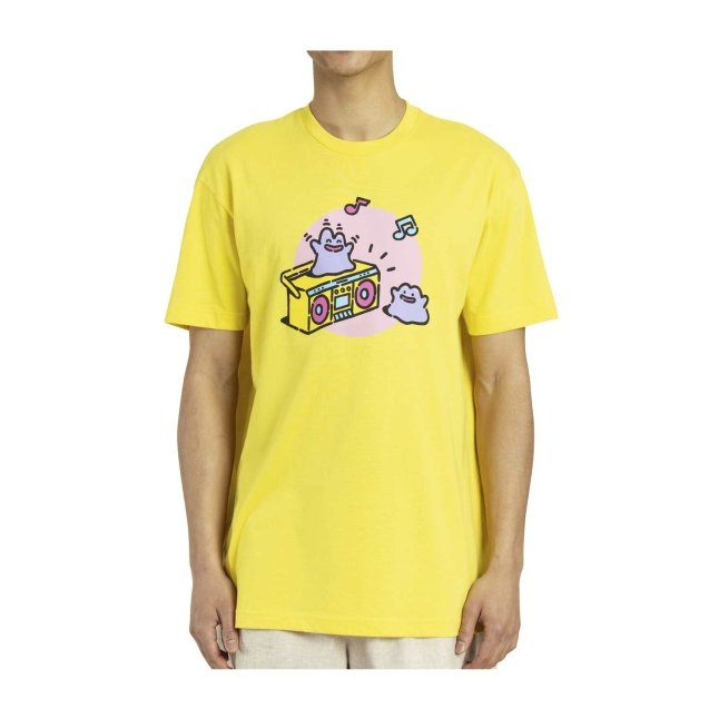 Ditto Pokémon Lazy Summer Yellow Relaxed Fit Crew Neck T-Shirt - Adult