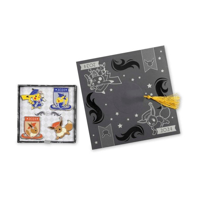 Graduation Pikachu & Eevee 2024 Pokémon Pin Box Set (4-Pack)