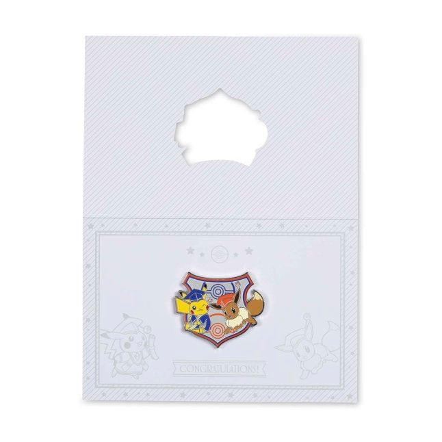 Graduation Pikachu & Eevee 2024 Pokémon Pin & Greeting Card